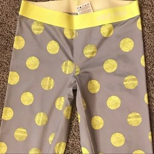 Yellow Polka Dot Nike Pro Leggings